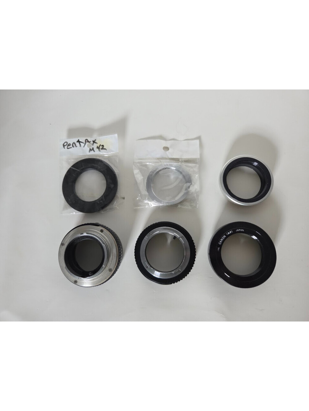 Vintage Camera Adapter Lot Canon FD LM Minolta Macro Pentax M42 Rings Japan
